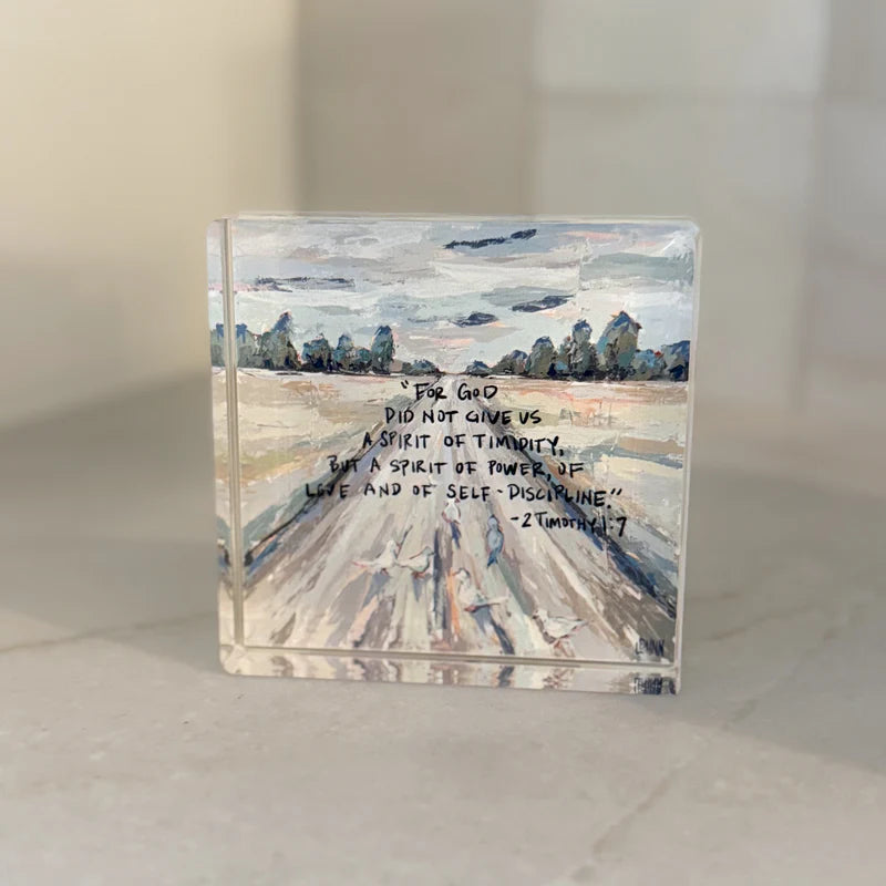 2 Timothy 1:7 Acrylic Scripture Block | Lauren Dunn