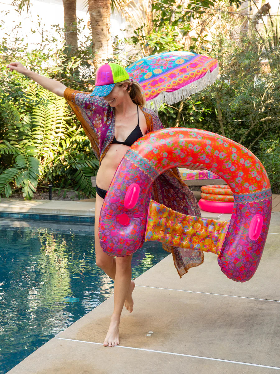 Pool Float Lounger - Pink Borders