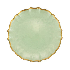 Baroque Pistachio Glass Dinner Plate