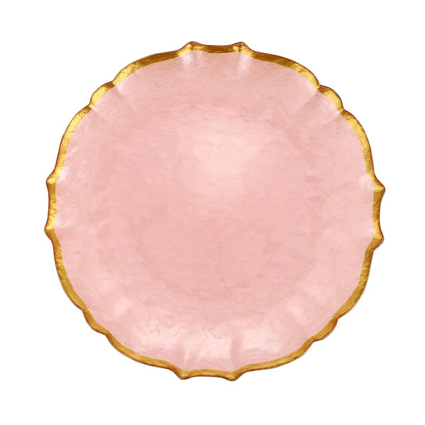 Baroque Pink Glass Dinner Plate