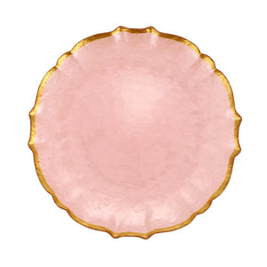 Baroque Pink Glass Dinner Plate