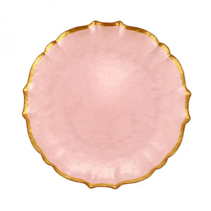 Baroque Glass Pink Service Plate/Charger