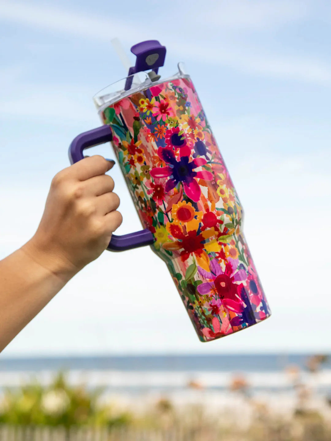 Mega 40 oz Tumbler | Bright Floral | Natural Life
