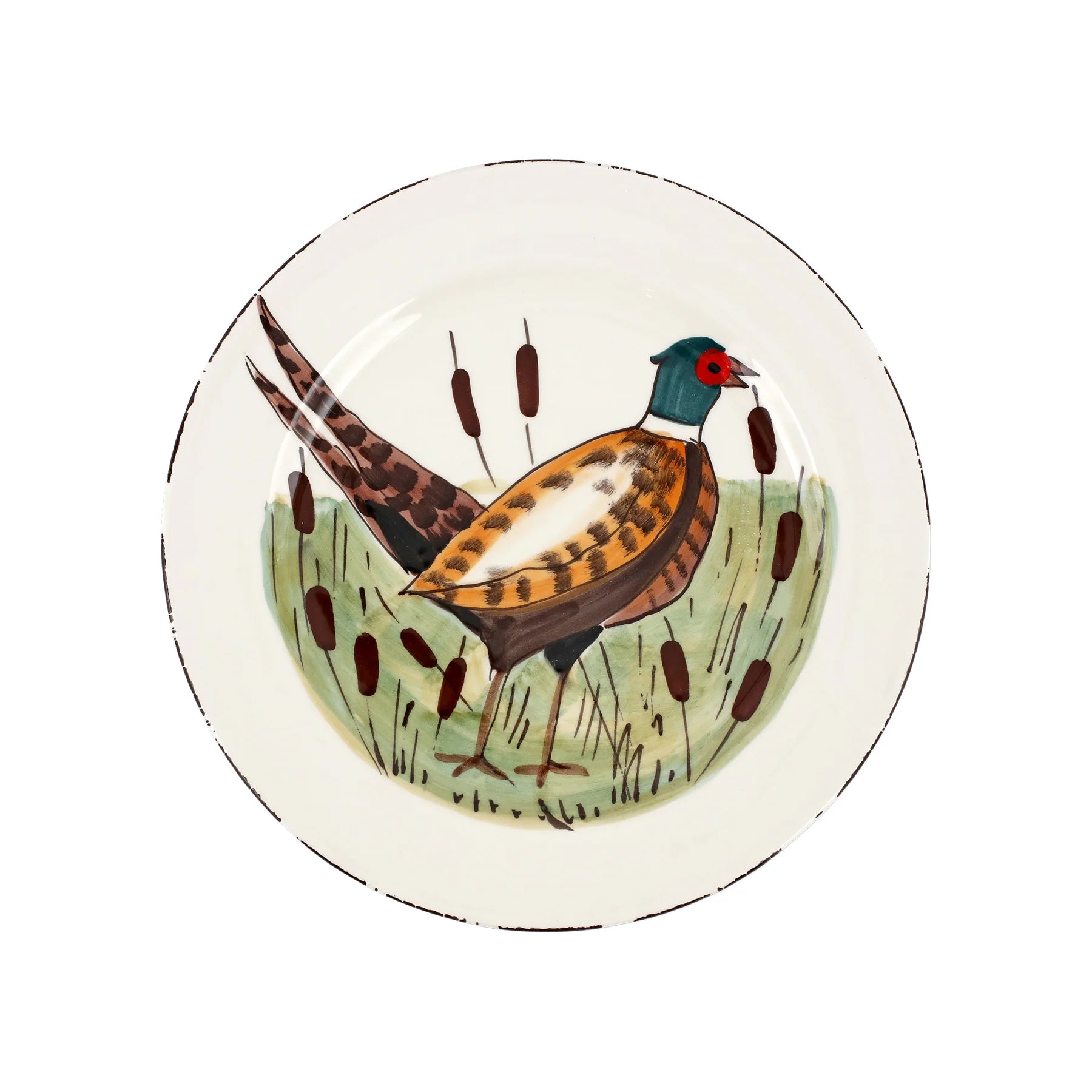 Vietri Wildlife Pheasant Dinner Plate