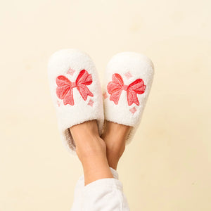 Bow Fuzzy Slippers