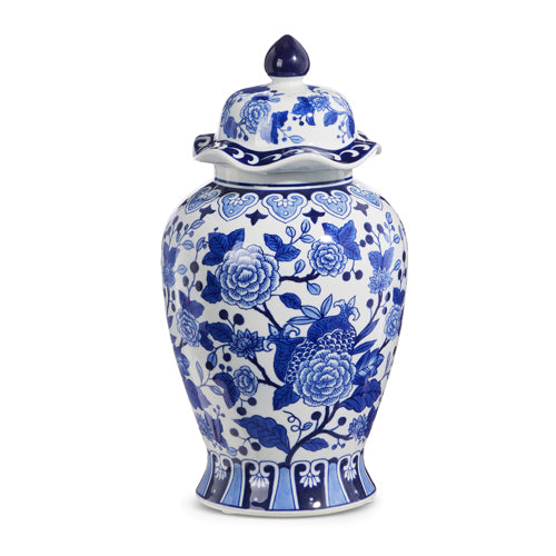 Blue and White Floral Ginger Jar