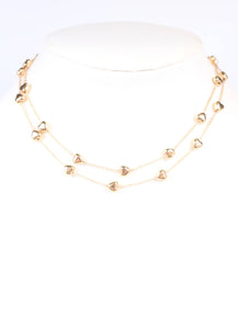 Nester Layered Heart Necklace Gold