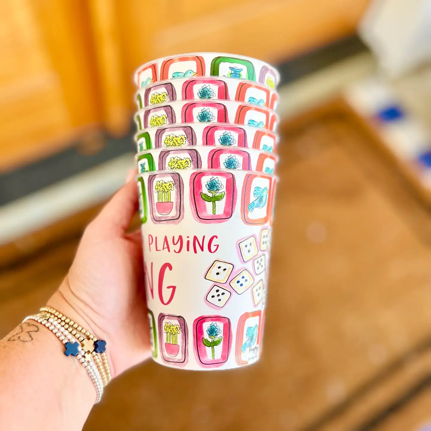 Mahjong Party Cups | Set of 6 | Happy by Rachel