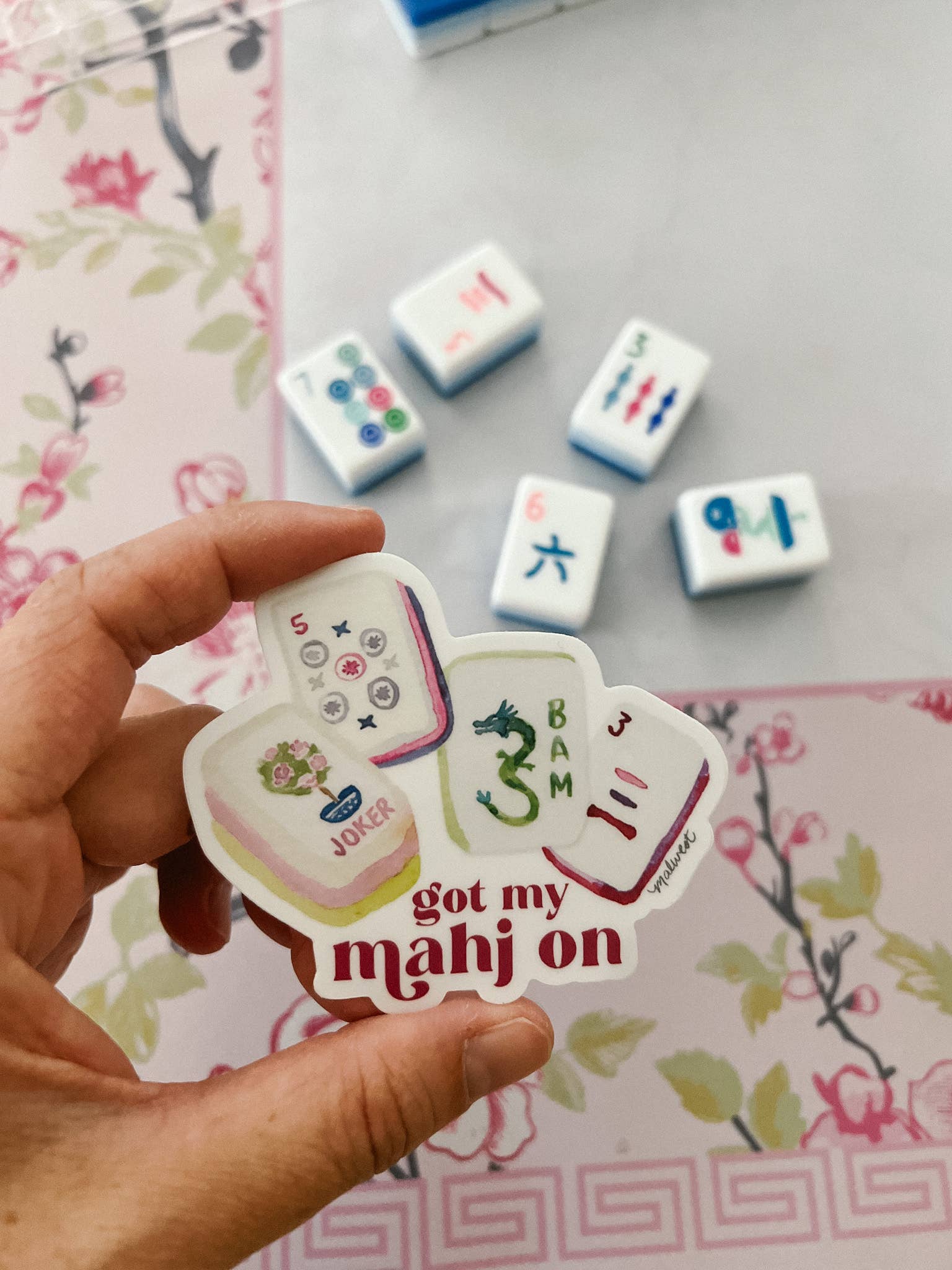 Mahjong Mahj On Vinyl Sticker