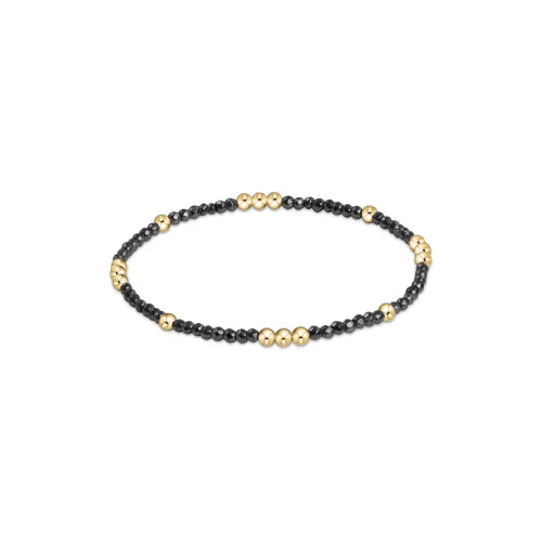 Worthy Pattern 2mm Bead Bracelet- Faceted Hematite