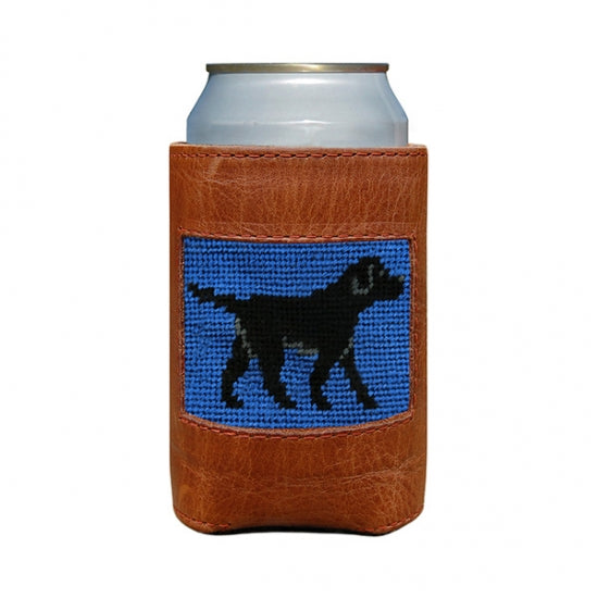 Black Lab Walking (Blueberry) Needlepoint Can Cooler