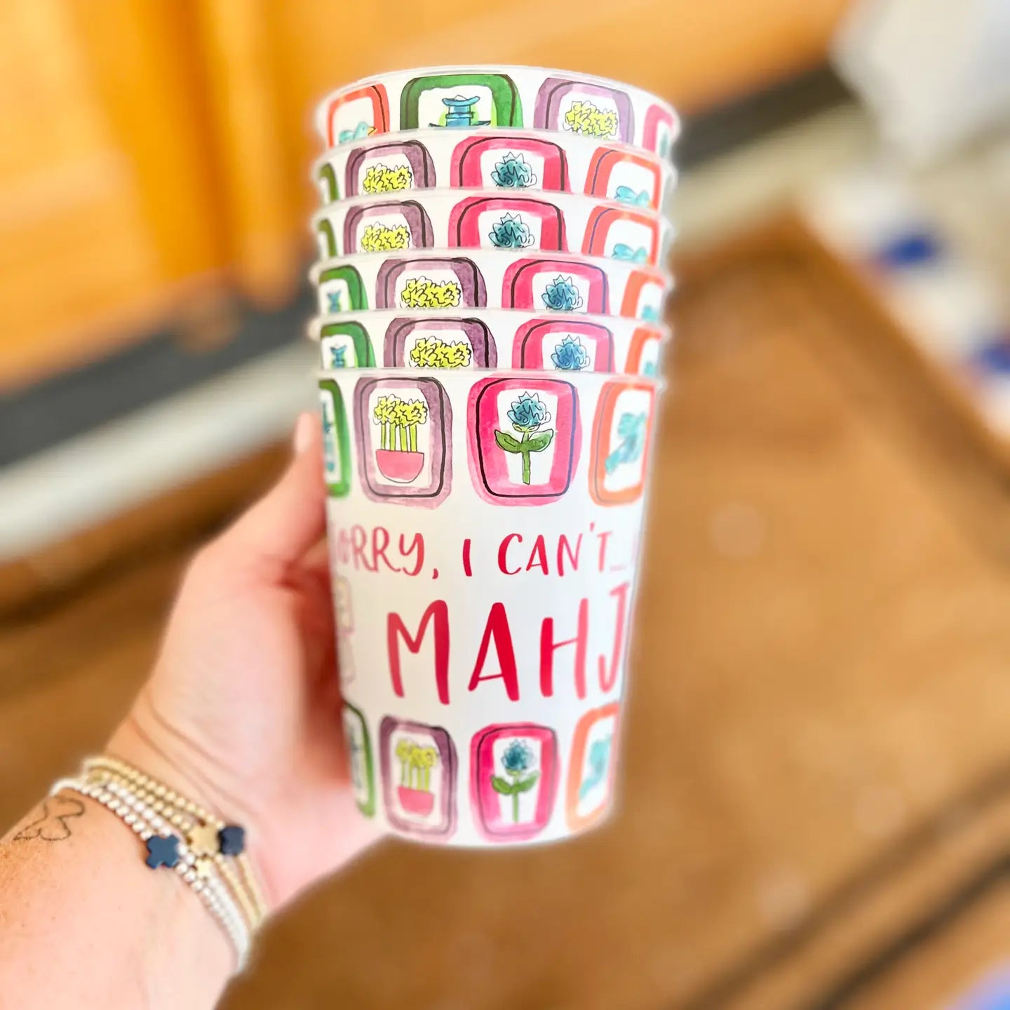 Mahjong Party Cups | Set of 6 | Happy by Rachel