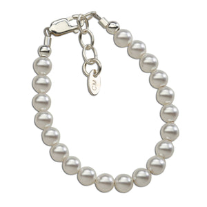 Sterling Silver Baby's 1st Pearls Bracelet Keepsake Gift