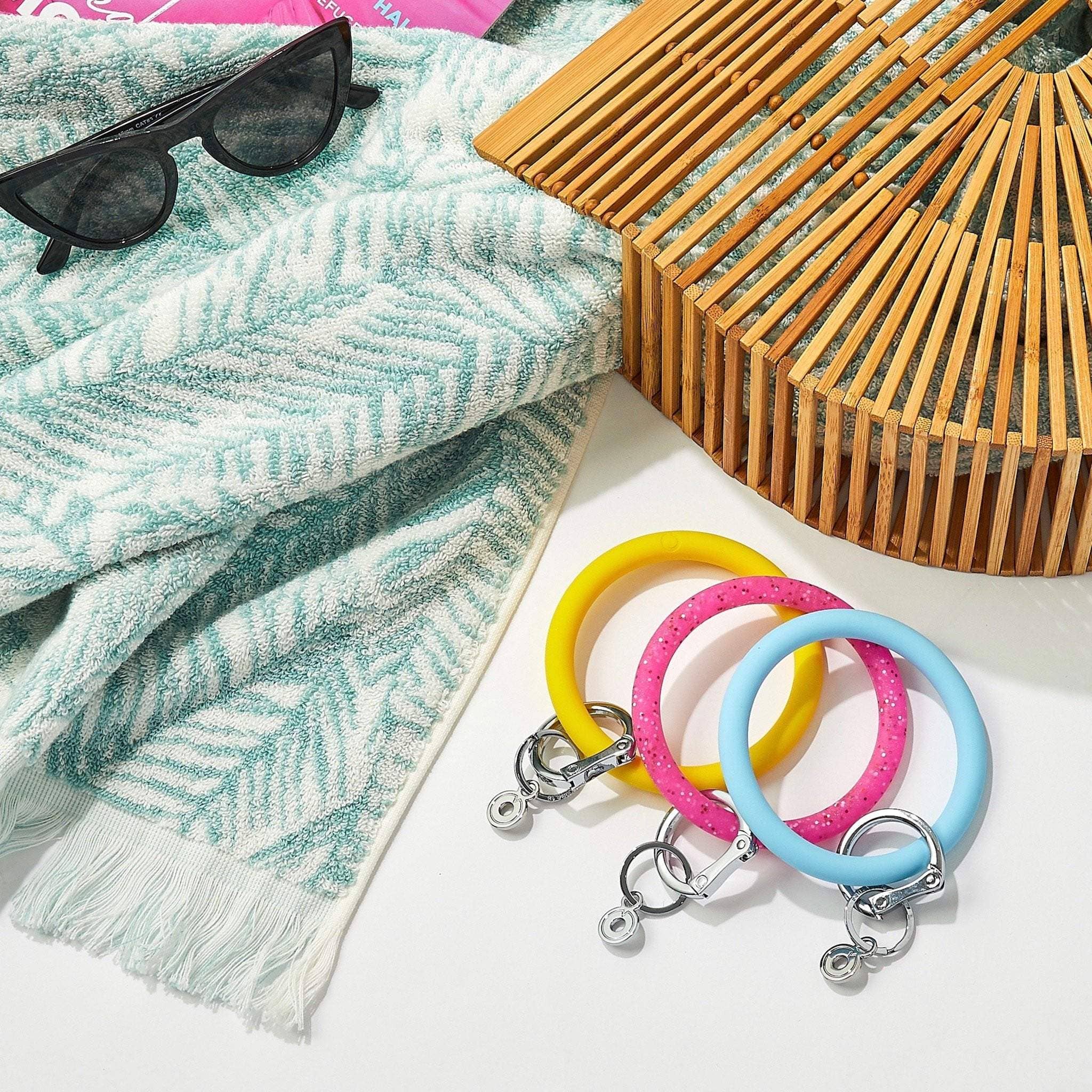 Silicone Big O® Key Ring - Tickled Pink Confetti | Oventure