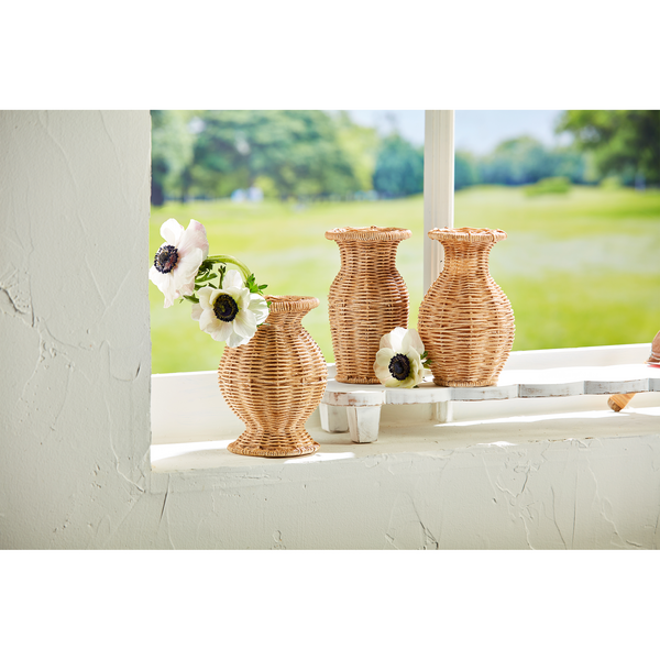 Resin Basket Weave Vases