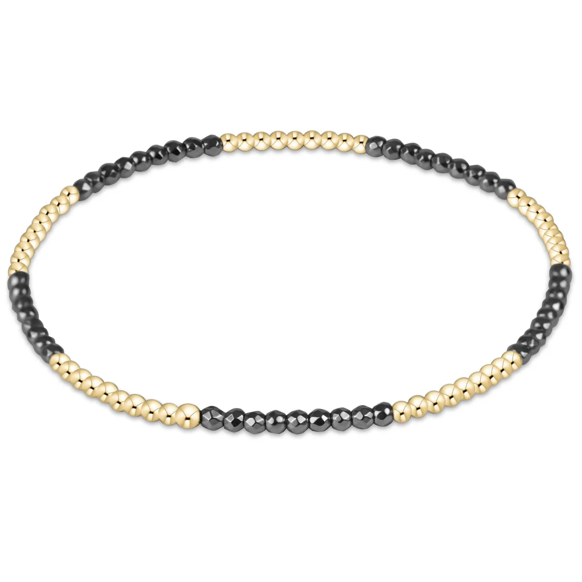Blissful 2mm Bead Bracelet - Silver Hematite | Enewton
