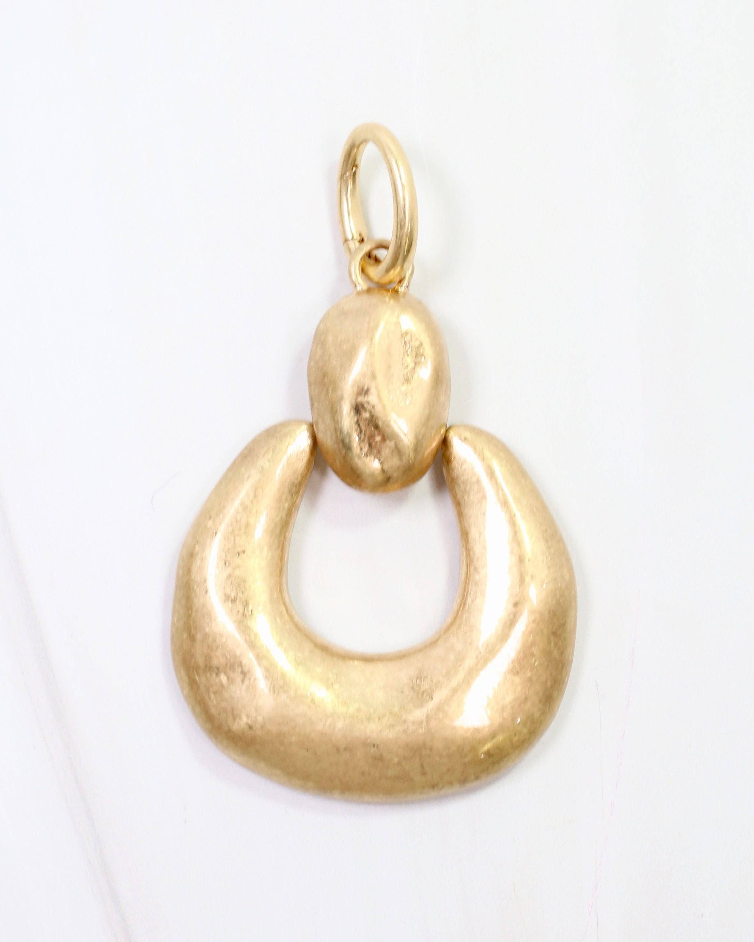 Galena Horseshoe Charm Worn Gold