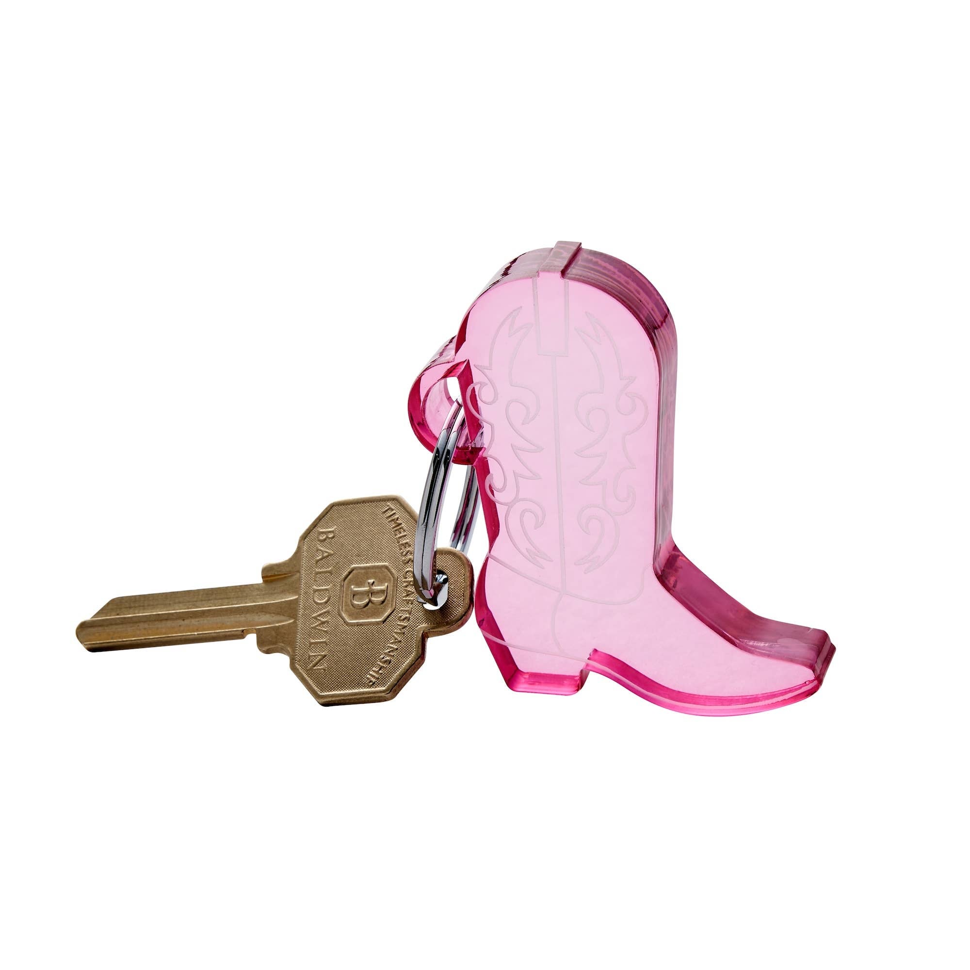 Acrylic Keychains - Pink Cowboy Boot Keychain | Oventure