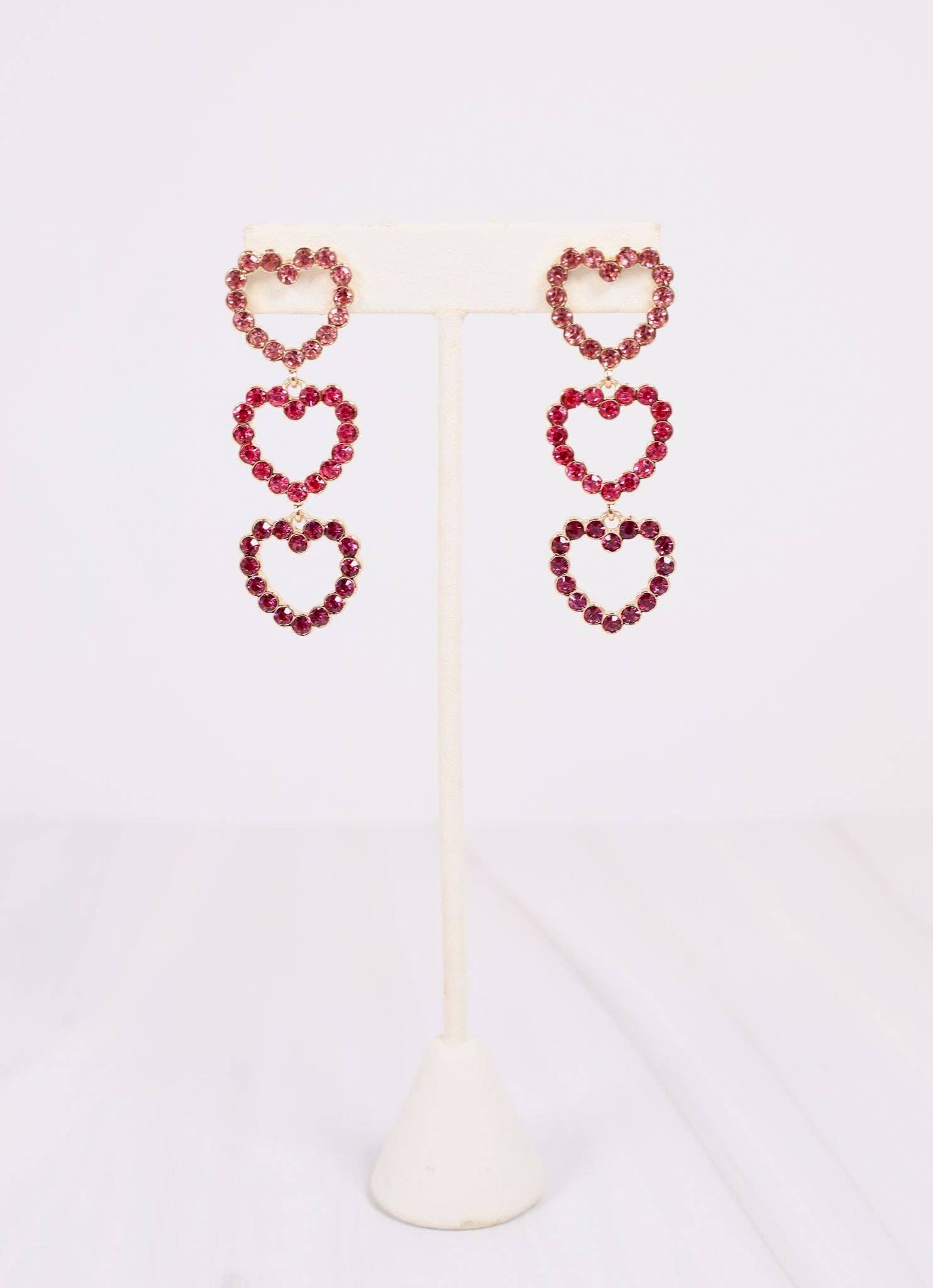 Forever Yours CZ Heart Earring Pink Multi