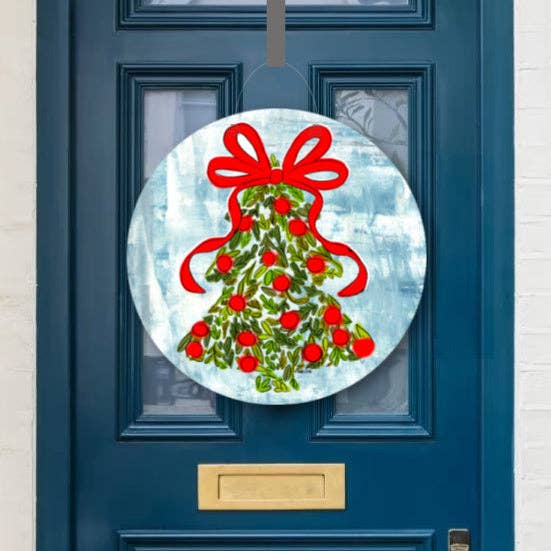 Holly Berry Christmas Tree Door Hanger
