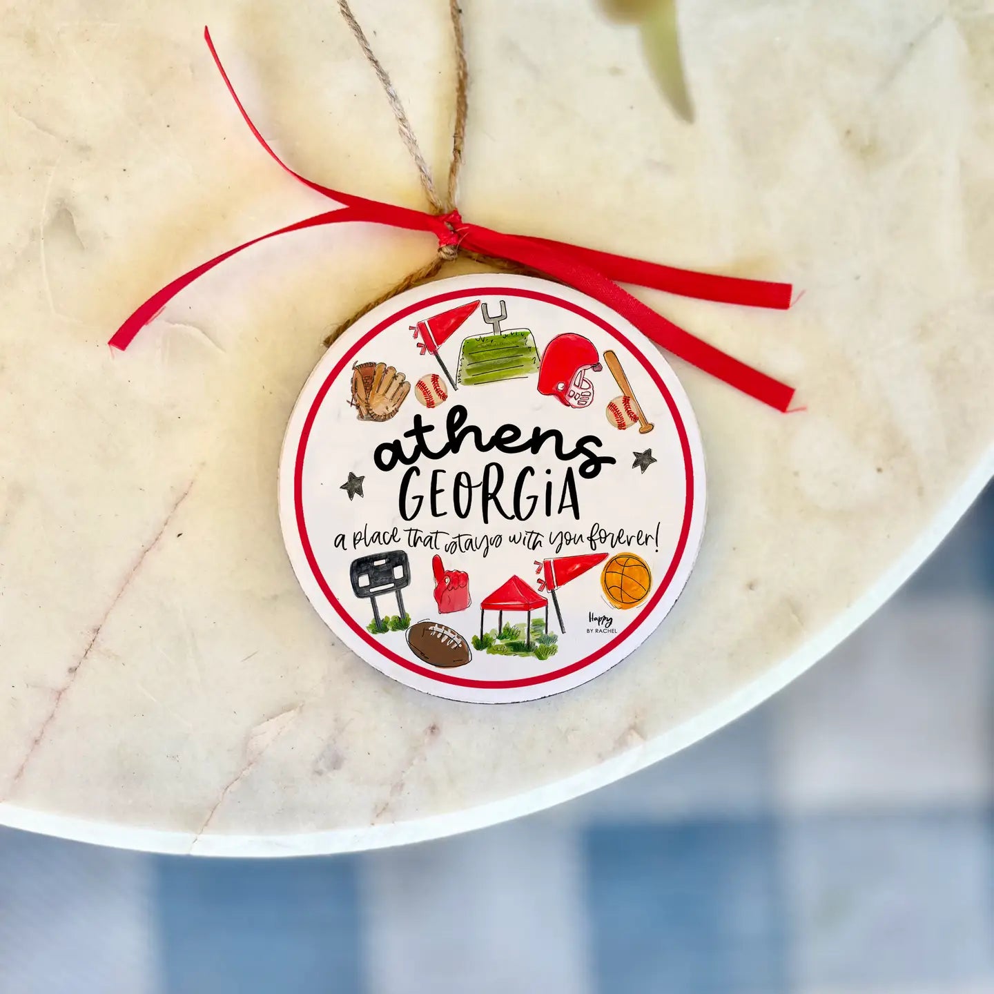 Athens GA Wood Ornament | Happy By Rachel
