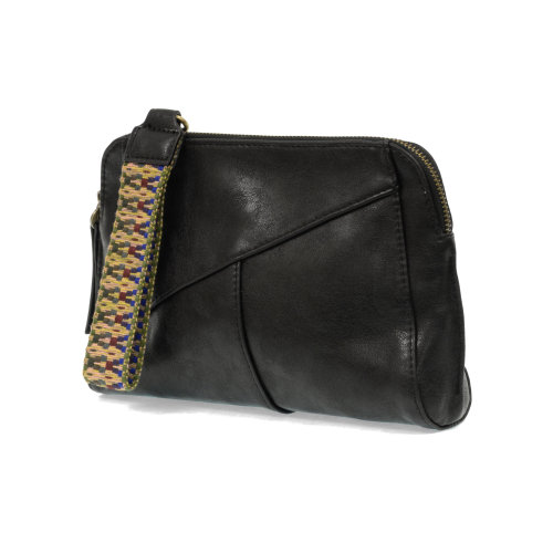 Black Gigi Crossbody With Woven Wrist Strap