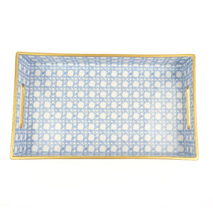 Blue Cane Vanity Tray