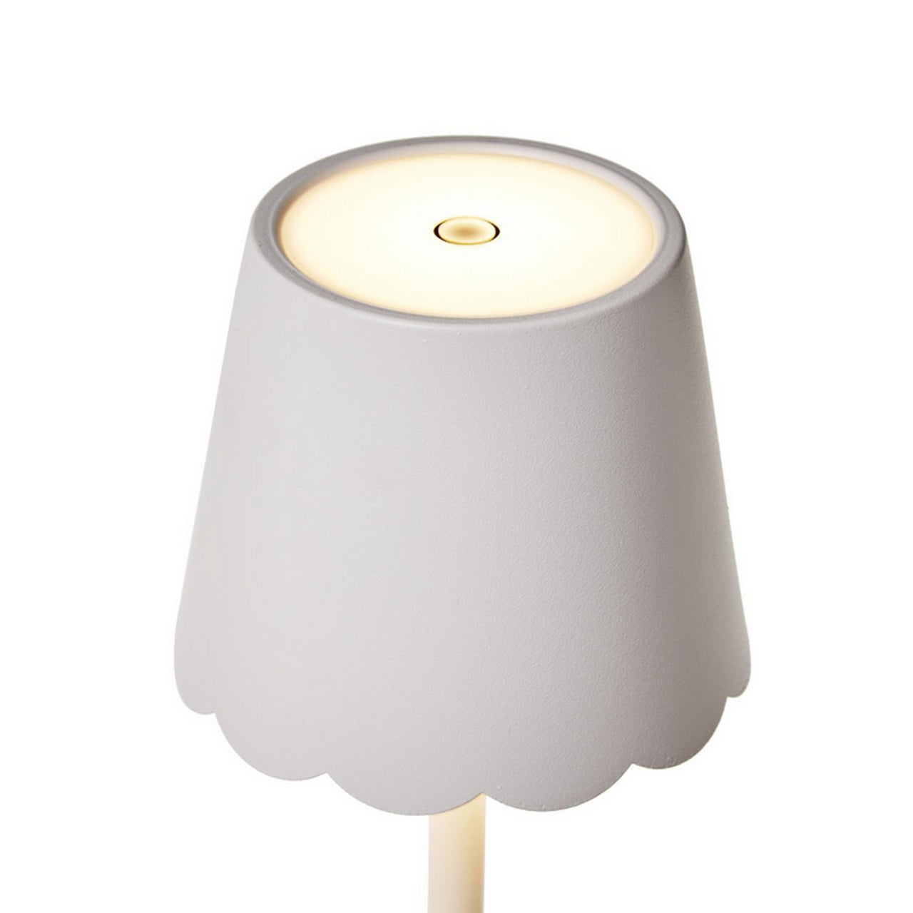 White LED Table Lamp with Scalloped Shade