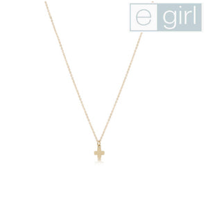 eGirl Gold 14" Necklace - Signature Cross Small Gold Charm