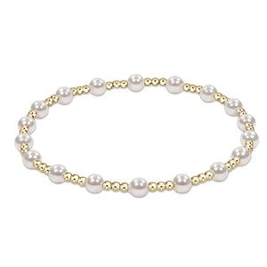 Classic Sincerity Pattern 4mm Bead Bracelet - Pearl