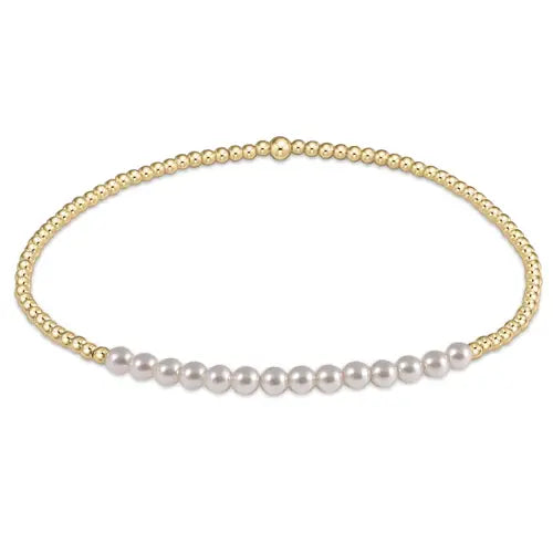 Egirl Gold Bliss 2mm Bead Bracelet- Pearl