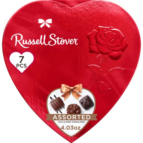 Assorted Chocolates Red Foil Heart Box, 4.03 oz.