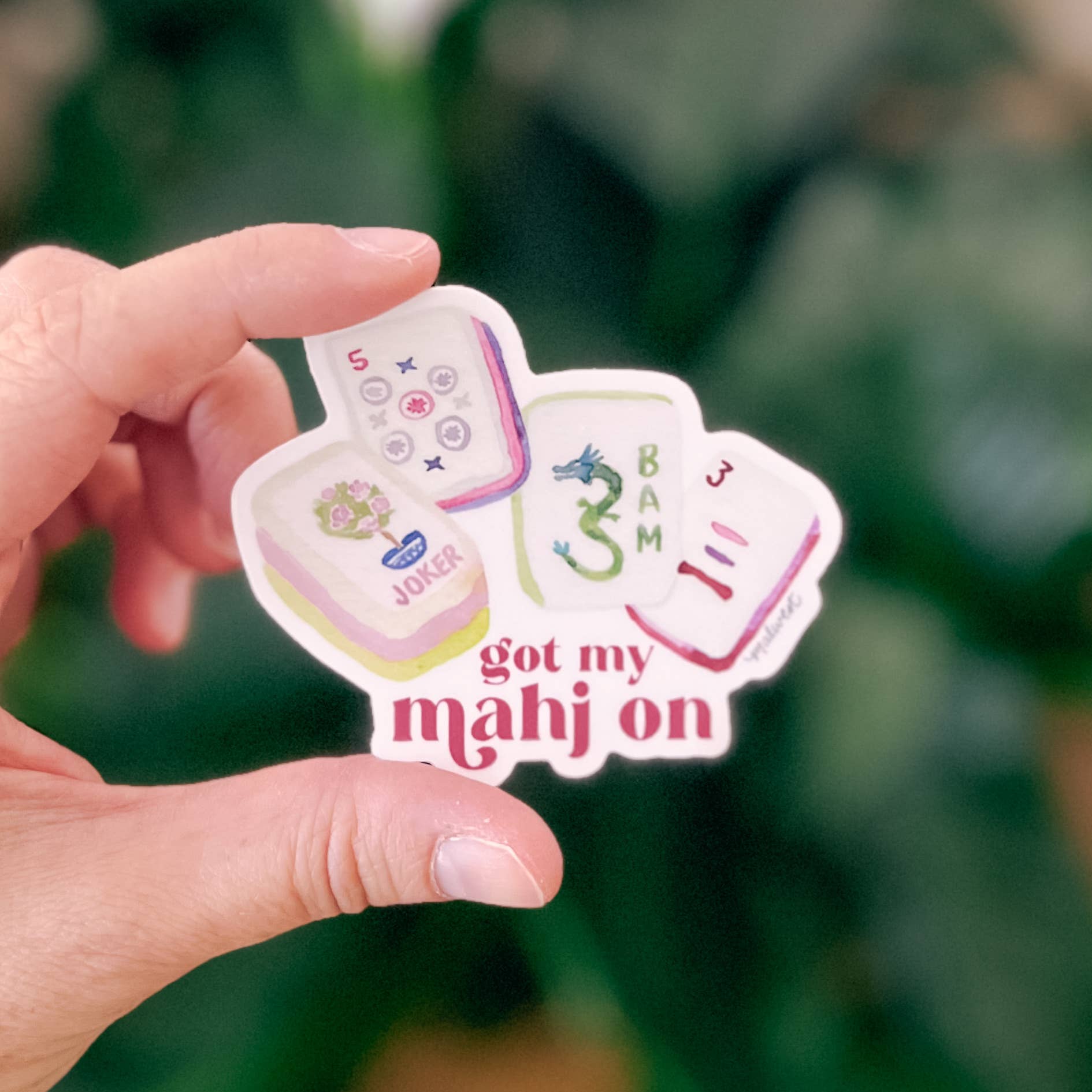 Mahjong Mahj On Vinyl Sticker