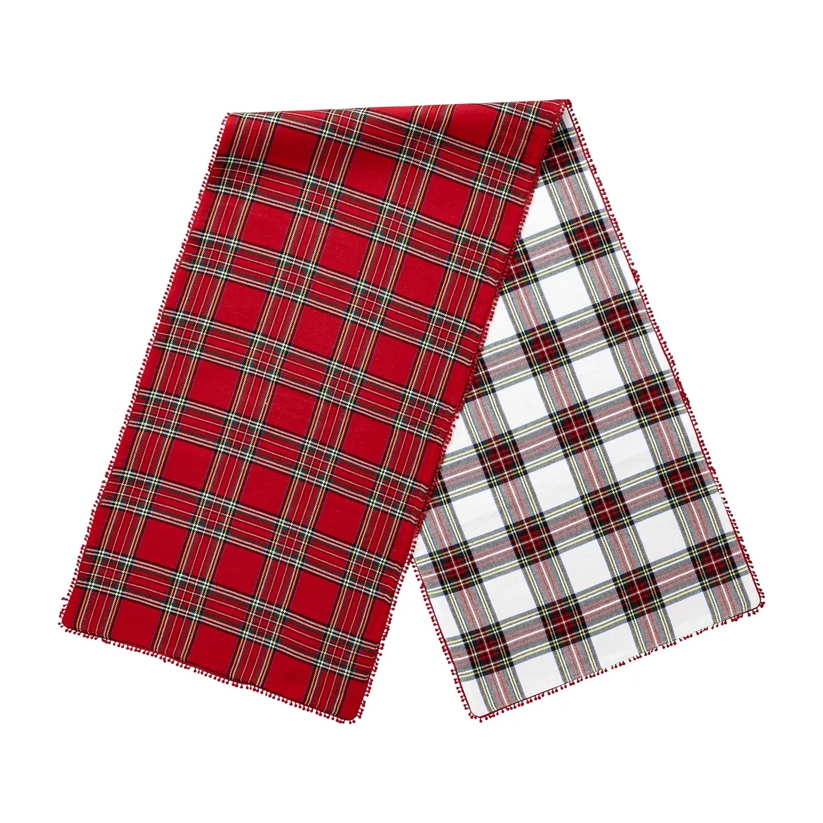 Reverse Pom Tartan Runner