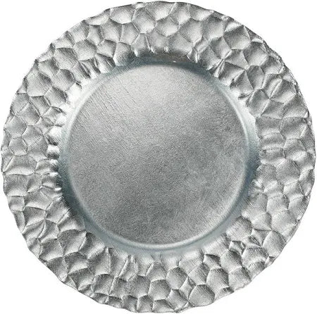 Vietri- Silver Honeycomb Charger