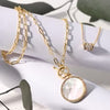 Mother of Pearl Pave Circle Toggle Necklace | Splendid Iris