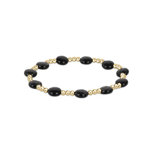 Extends - Admire Gold 3mm Bead Bracelet - Faceted Onyx