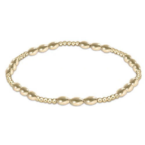 Extends Harmony Joy Pattern 2mm Bead Bracelet - Gold