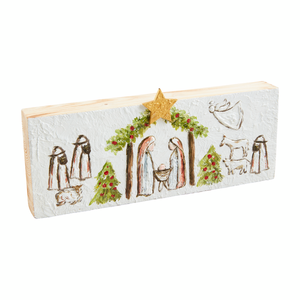 Painted Nativity Plaque