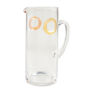 Glass Pitcher With Gold Ring