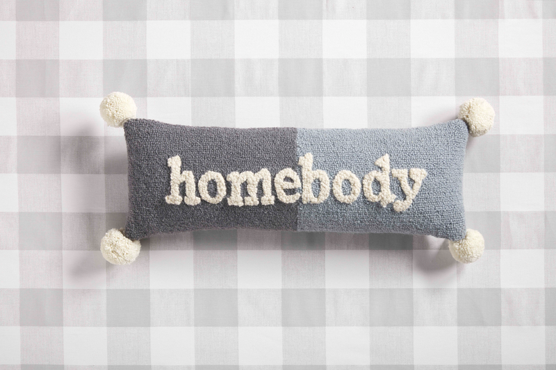 Homebody Lumber Hooked Throw Pillow