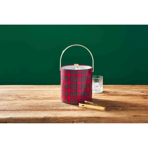 Tartan Vinyl Ice Bucket Set