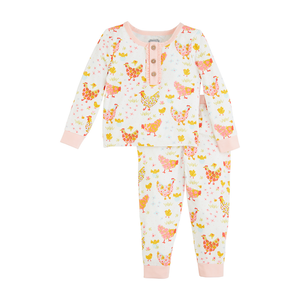 Flower Chicken Toddler Pajamas - 2T