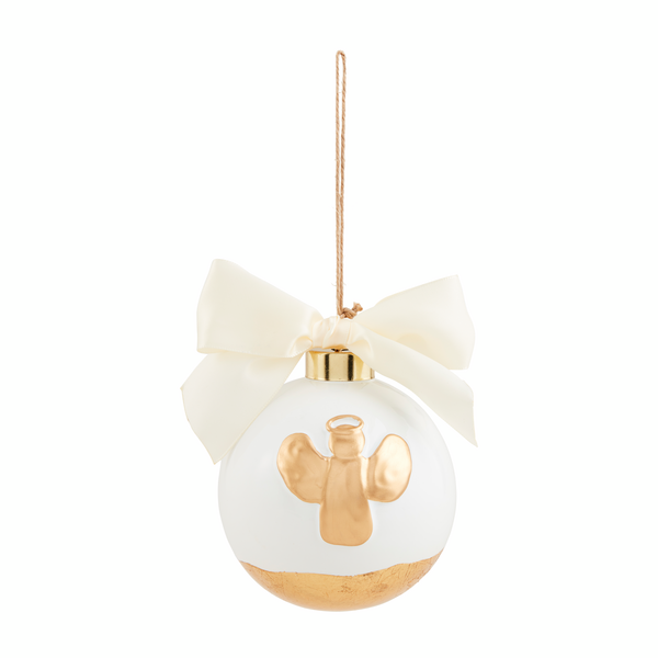Angel Gold Painted Ball Ornament