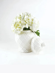 White Textured Ginger Jar- Small