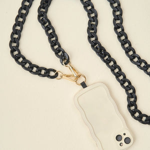 Hold the Phone Crossbody Chain- Midnight black