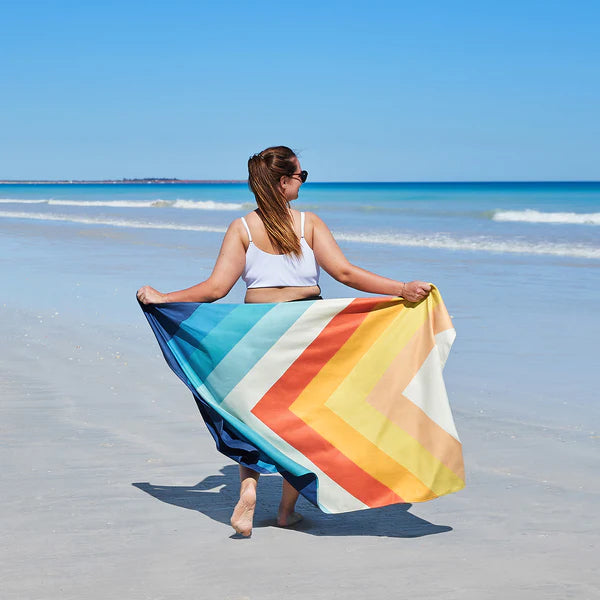 Large Beach Towel in Stripes Go Wild Chevron Chic