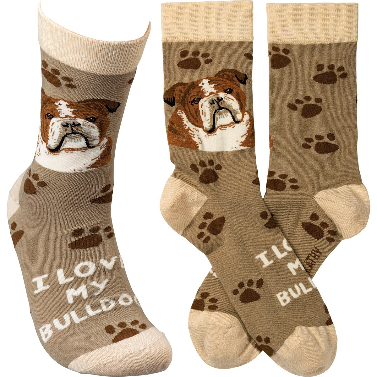 I Love My Bulldog Socks