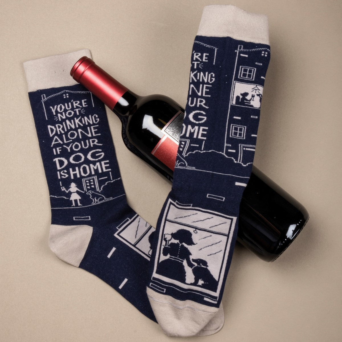 Not Drinking Alone If Your Dog Is Home Socks