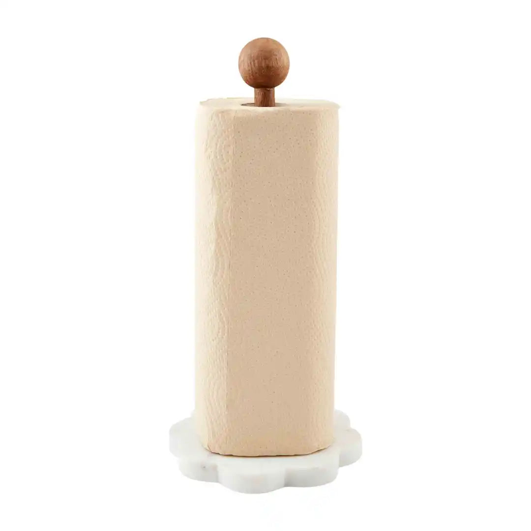 Marble And Wood Paper Towel Holder
